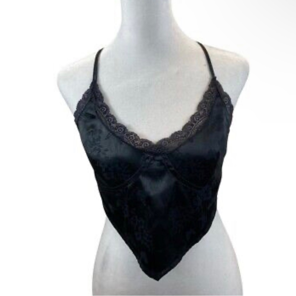Kendall & Kylie Satin Handkerchief Cami Top With Lace Up Back